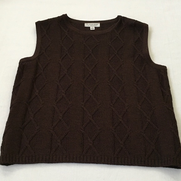 ST. JOHN Santana Knit Twin Set Tank Hooded Zip Cardigan Small Brown - Picture 8 of 13